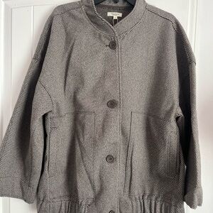 Max Studio Gray Herringbone Jacket